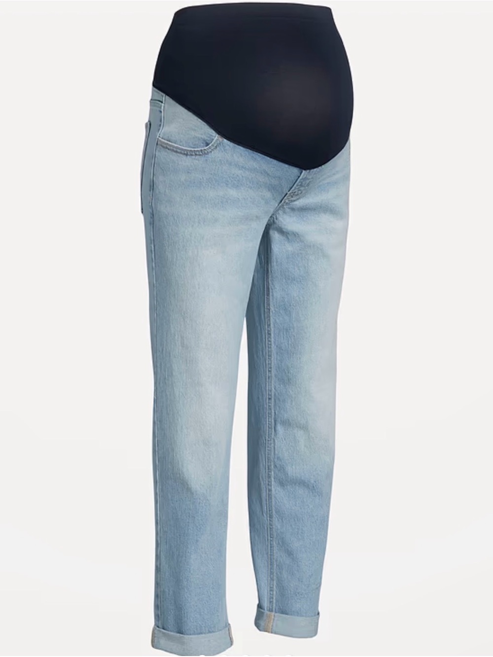 Old Navy Light Wash Maternity Full-Panel Boyfriend Jeans 12